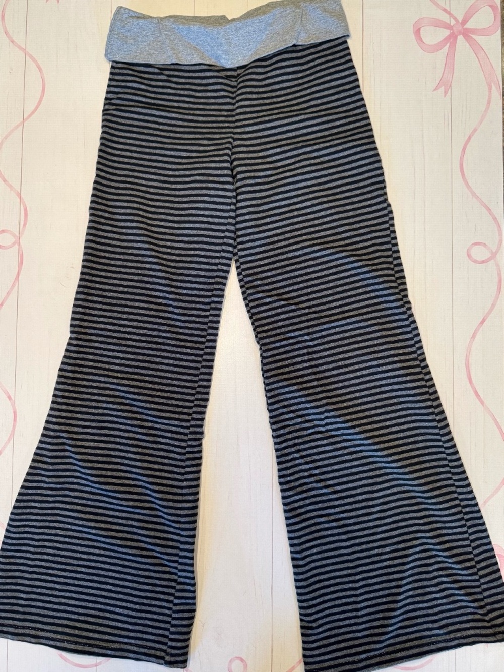 Edikted Meggy Striped Foldover Pant SIze Small